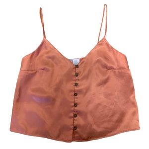 mimi chica orange satin tank, size XS
